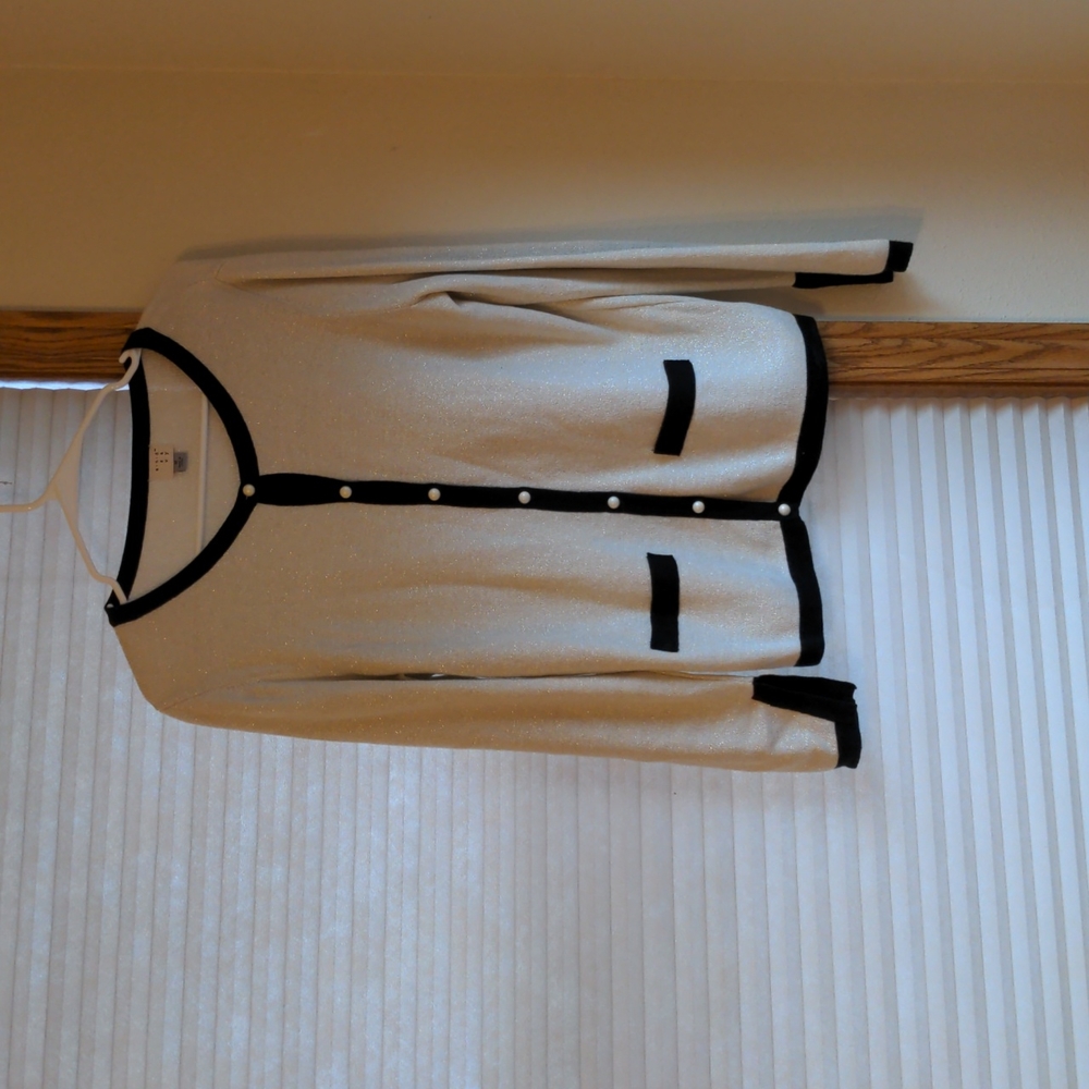 a new day Cream and Black Cardigan